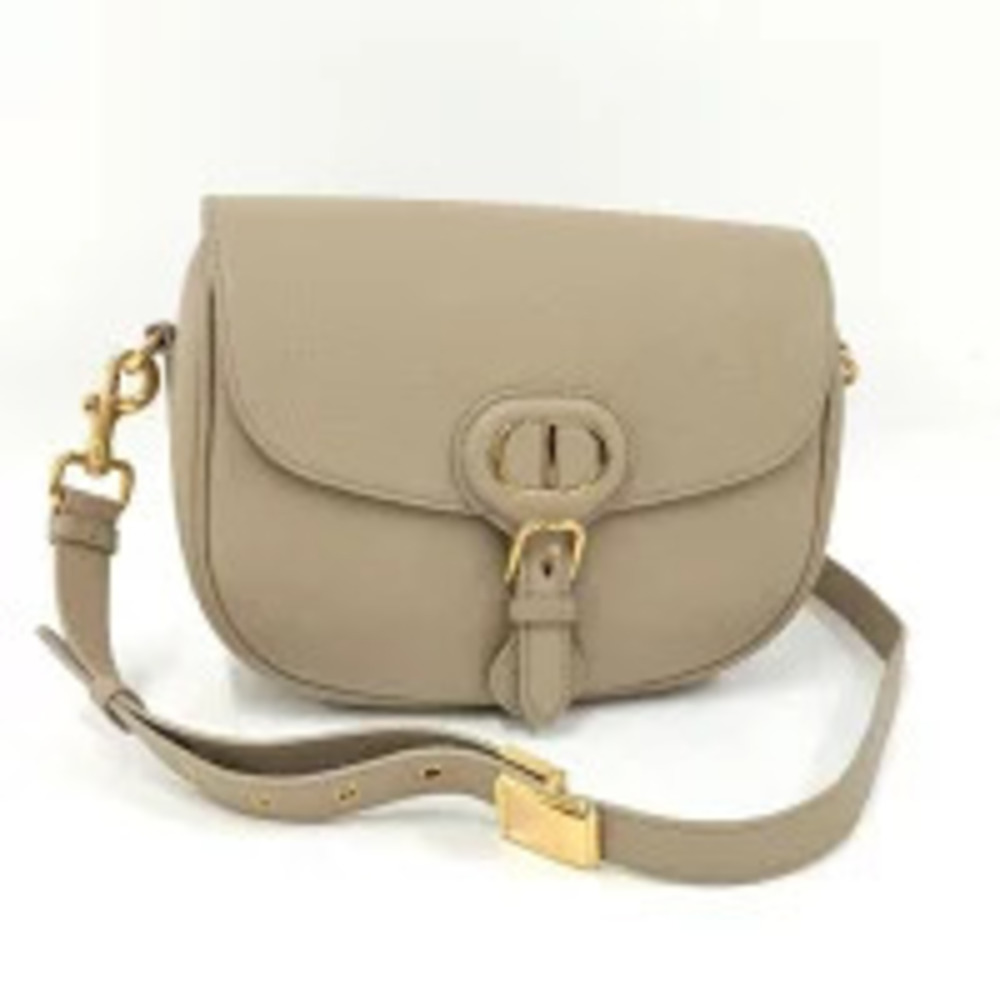 Christian Dior Boy Shoulder Bag Leather Beige - Picture 1 of 9